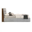 Pemberly Row King Platform Bed with Cushioned Headboard in Gray