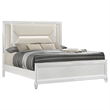 Pemberly Row Queen Bed with LED Touch Boucle Headboard in Ivory