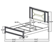 Pemberly Row Queen Bed with LED Touch Boucle Headboard in Ivory