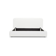 Pemberly Row Queen Bed with Cushioned Upholstered Headboard in Ivory