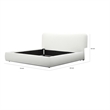 Pemberly Row Queen Bed with Cushioned Upholstered Headboard in Ivory