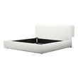 Pemberly Row Queen Bed with Cushioned Upholstered Headboard in Ivory