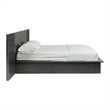 Pemberly Row Queen Bed with Wall Headboard and 2 Drawers in Dark Gray