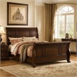 Pemberly Row Wooden Eastern King Sleigh Bed in Antique Cherry