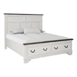 Pemberly Row King Bed with 2 Footboard Drawers in White and Dark Brown