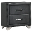 Pemberly Row 5pc Queen Bedroom Set with Tufted Dark Gray Velvet Upholstery