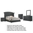 Pemberly Row 5pc Queen Bedroom Set with Tufted Dark Gray Velvet Upholstery