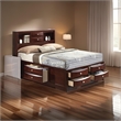 Pemberly Row Eastern King Bed with Bookcase and Drawers in Brown