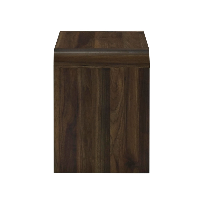 Pemberly Row Bedside Table with 2 Drawers and Waterfall Edges in Walnut