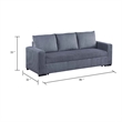 Pemberly Row Convertible Sofa with Pull-Out Bed in Dark Gray