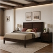 Pemberly Row 2 Piece Queen Bedroom Set with Bed and Nightstand in Espresso