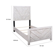 Pemberly Row Full Bed with Chevron Patterned Headboard in Driftwood Gray