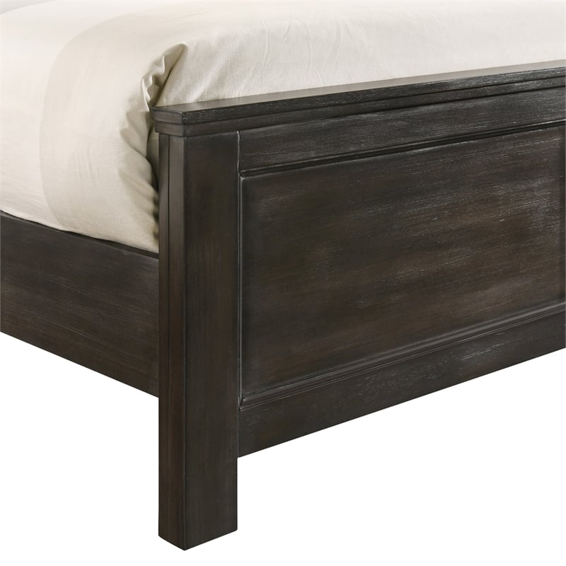 Pemberly Row King Bed with Framed Headboard in Farmhouse Nutmeg Brown