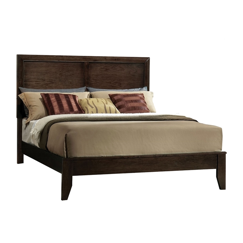 Pemberly Row 3 Piece Queen Bed Set with 2 Nightstands in Espresso Brown