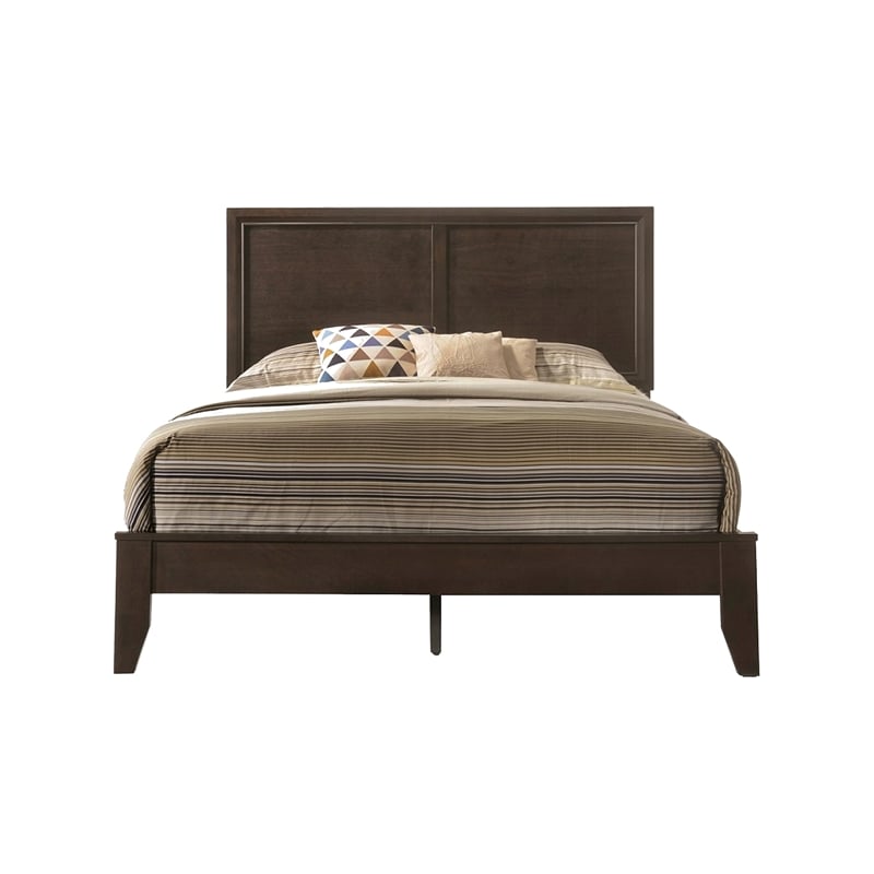 Pemberly Row 3 Piece Queen Bed Set with 2 Nightstands in Espresso Brown