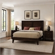 Pemberly Row 3 Piece Queen Bed Set with 2 Nightstands in Espresso Brown