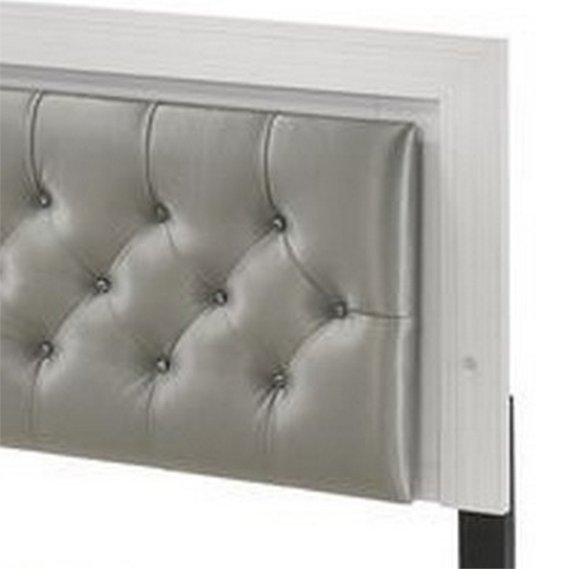 Pemberly Row 2 Piece Queen LED Tufted Bed Set with Nightstand in White