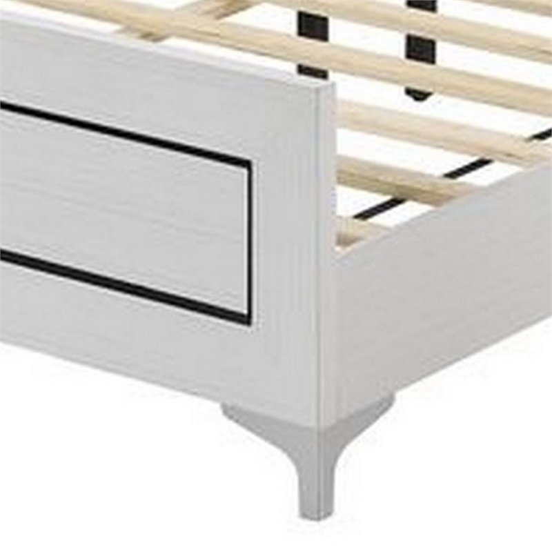 Pemberly Row 2 Piece Queen LED Tufted Bed Set with Nightstand in White
