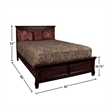 Pemberly Row King Bed with Solid Wood Panel Headboard in Cherry Brown