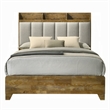 Pemberly Row King Bed with Tufted Headboard and USB Ports in Aspen Brown
