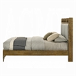 Pemberly Row Queen Bed with Tufted Headboard and USB Ports in Aspen Brown