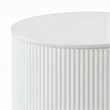 Pemberly Row Side Table with 22 Inch Round Top and Ribbed Base in White