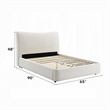Pemberly Row Queen Bed with Beige Chenille Padded Low Profile Platform