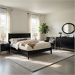 Pemberly Row 4pc Twin Set with Dresser and Oval Mirror in Black Wood