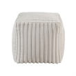 Pemberly Row 16 Inch Square Ottoman with Ribbed Corduroy in Off White