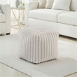 Pemberly Row 16 Inch Square Ottoman with Ribbed Corduroy in Off White