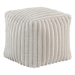 Pemberly Row 16 Inch Square Ottoman with Ribbed Corduroy in Off White