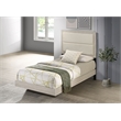 Pemberly Row 54 Inch Twin Panel Bed with Boucle Headboard in Rustic Cream