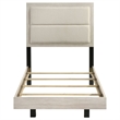 Pemberly Row 54 Inch Twin Panel Bed with Boucle Headboard in Rustic Cream