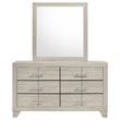 Pemberly Row 6 Drawer Bedroom Dresser with Mirror in Rustic Cream