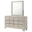 Pemberly Row 6 Drawer Bedroom Dresser with Mirror in Rustic Cream