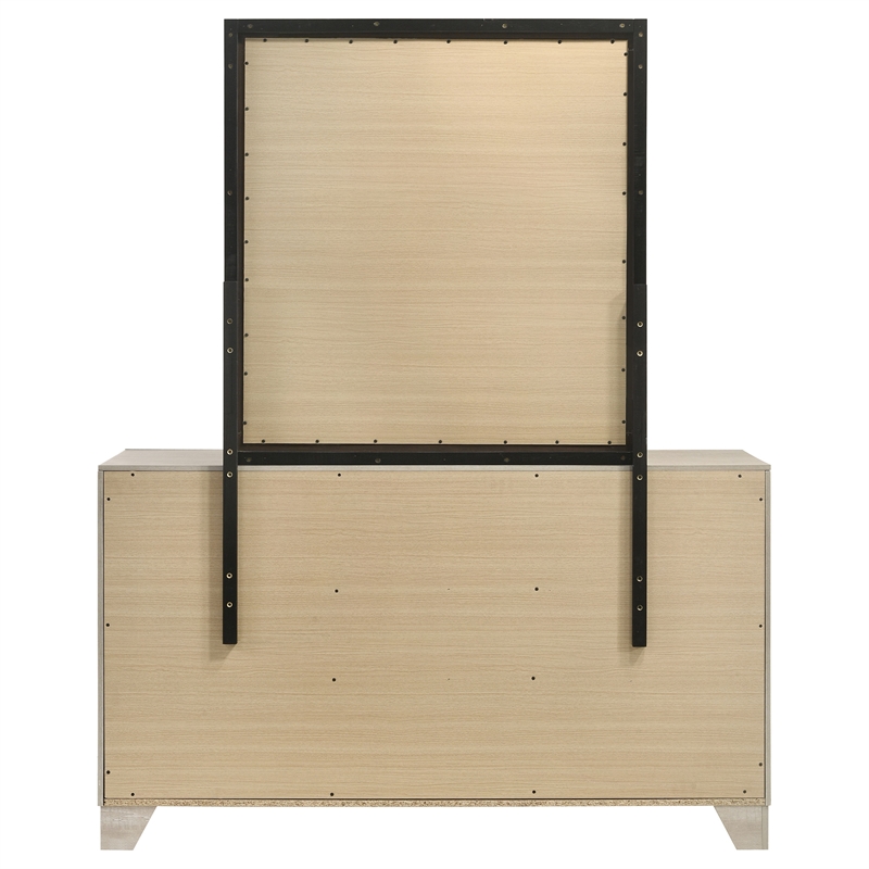 Pemberly Row 6 Drawer Bedroom Dresser with Mirror in Rustic Cream