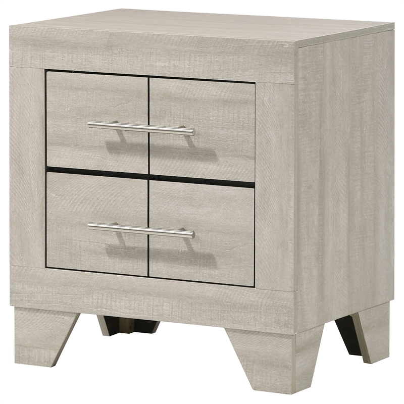 Pemberly Row 2 Drawer Nightstand Bedside Table in Rustic Cream