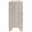 Pemberly Row 6 Drawer Bedroom Dresser with Nickel Handles in Rustic Cream