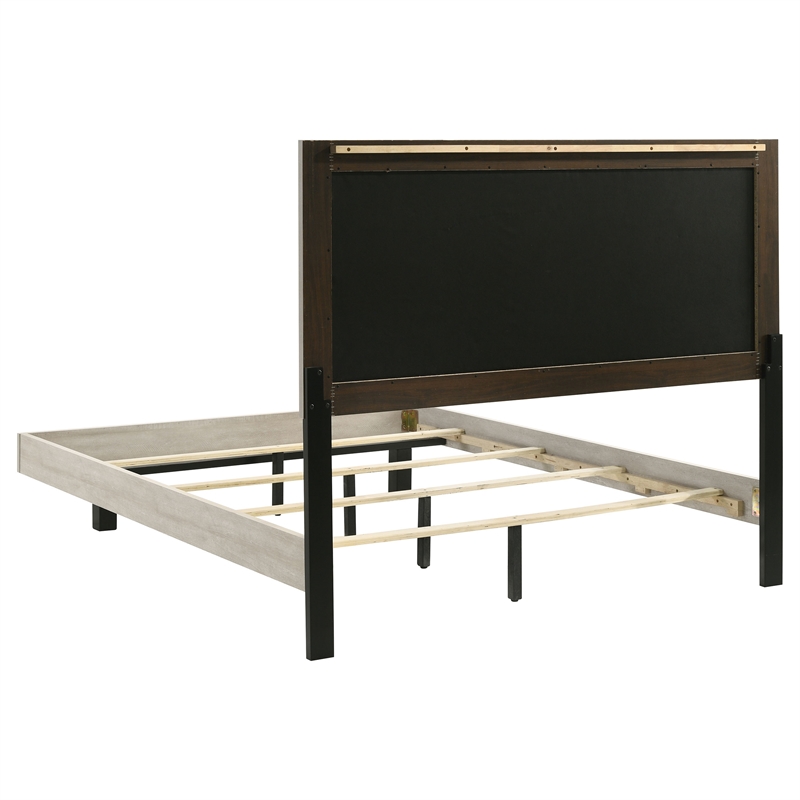 Pemberly Row 54 Inch Full Floating Panel Bed in Rustic Cream