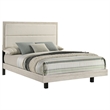 Pemberly Row 54 Inch Queen Floating Panel Bed in Rustic Cream