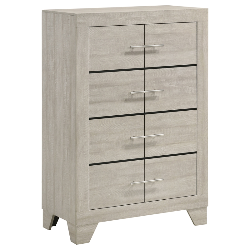 Pemberly Row 5 Piece Eastern King Bedroom Set in Rustic Cream