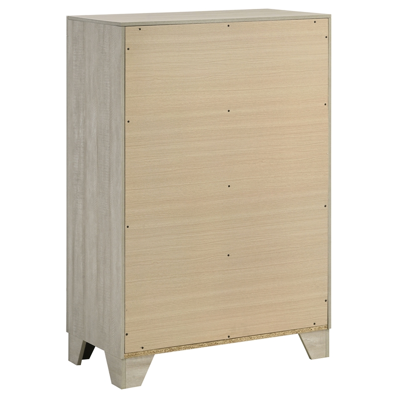 Pemberly Row 5 Piece Twin Bedroom Set with Chest in Rustic Cream
