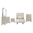 Pemberly Row 5 Piece Twin Bedroom Set with Chest in Rustic Cream