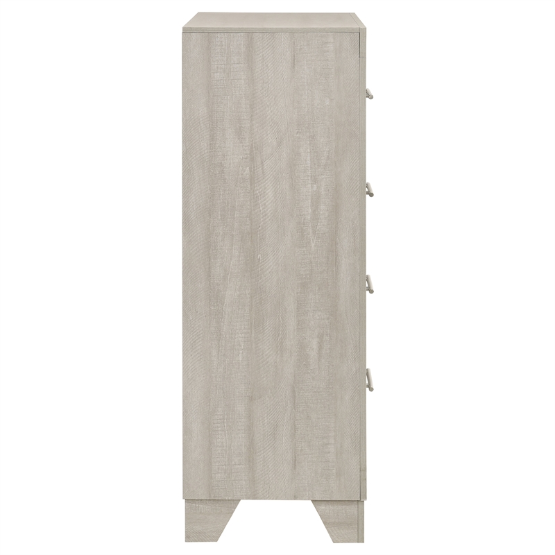 Pemberly Row 4 Drawer Bedroom Chest of Drawers in Rustic Cream