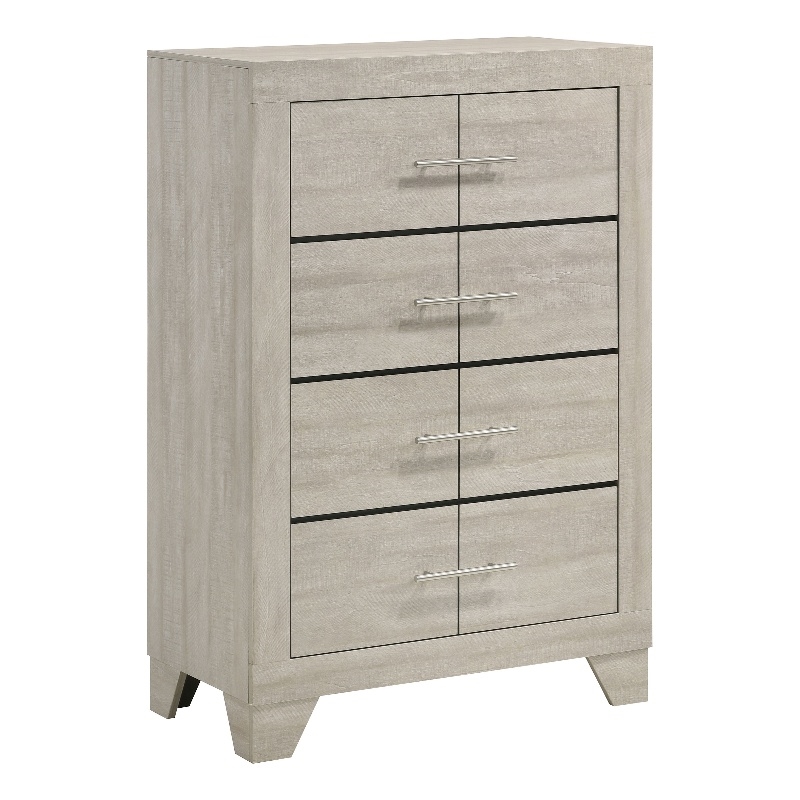 Pemberly Row 4 Drawer Bedroom Chest of Drawers in Rustic Cream