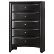 Pemberly Row 5 Drawer Transitional Wood Bedroom Chest in Black