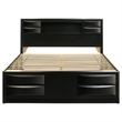 Pemberly Row California King Storage Bookcase Bed with Drawers in Black