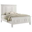 Pemberly Row Queen Bed with Carved Headboard and Footboard in Cream White