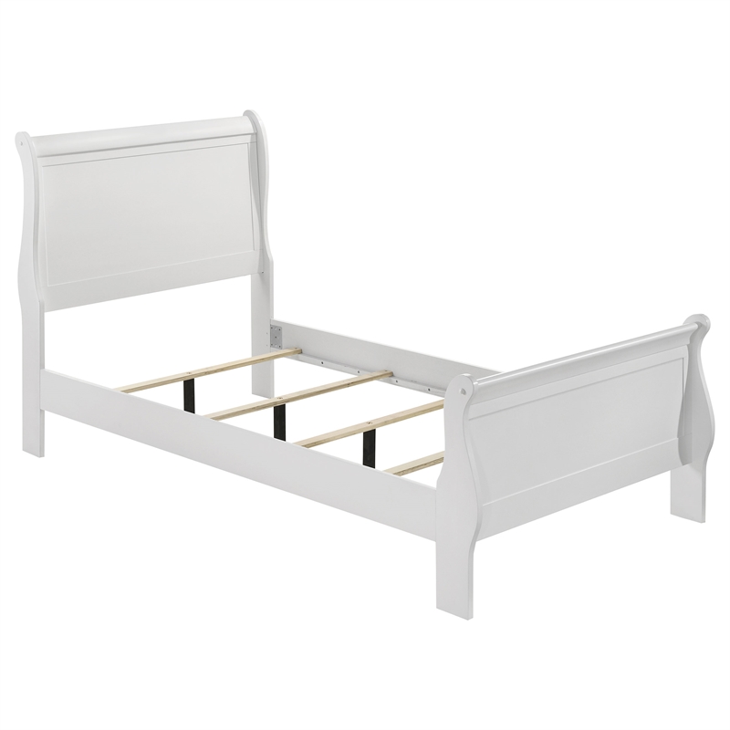 Pemberly Row 4 Piece Twin Bedroom Set with Dresser and Mirror in White
