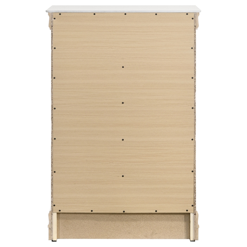 Pemberly Row 5 Drawer Bedroom Chest with Hanging Pulls in White